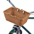 Hand-woven Wicker Handlebar Bike Basket with Leather G4748