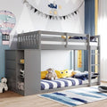 Gray Twin Over Twin Bunk Bed with 4 Drawers & 3 Shelves & Ladder B287155