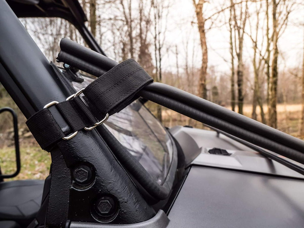Non-Scratch Resistant Flip/Fold Down 2-in-1 Windshield for Polaris Ranger XP 900 / XP 900 Crew, 1/4 Thick Polycarbonate S3007