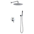 Chrome Wall Mounted Rain Shower Faucet Set with Hand Shower N763848