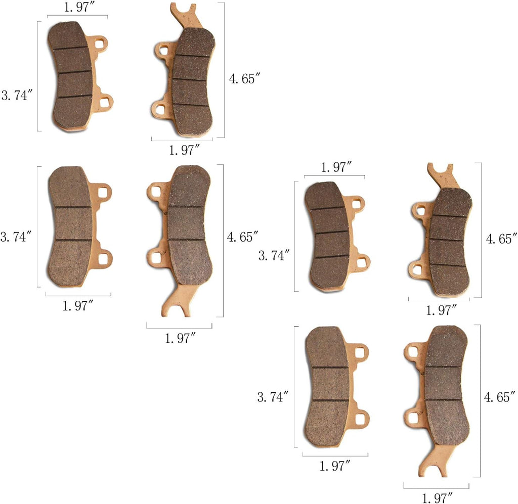Front and Rear Brake Pads for Can-Am Maverick X3, Sintered Metal, Pack of 2 B68623