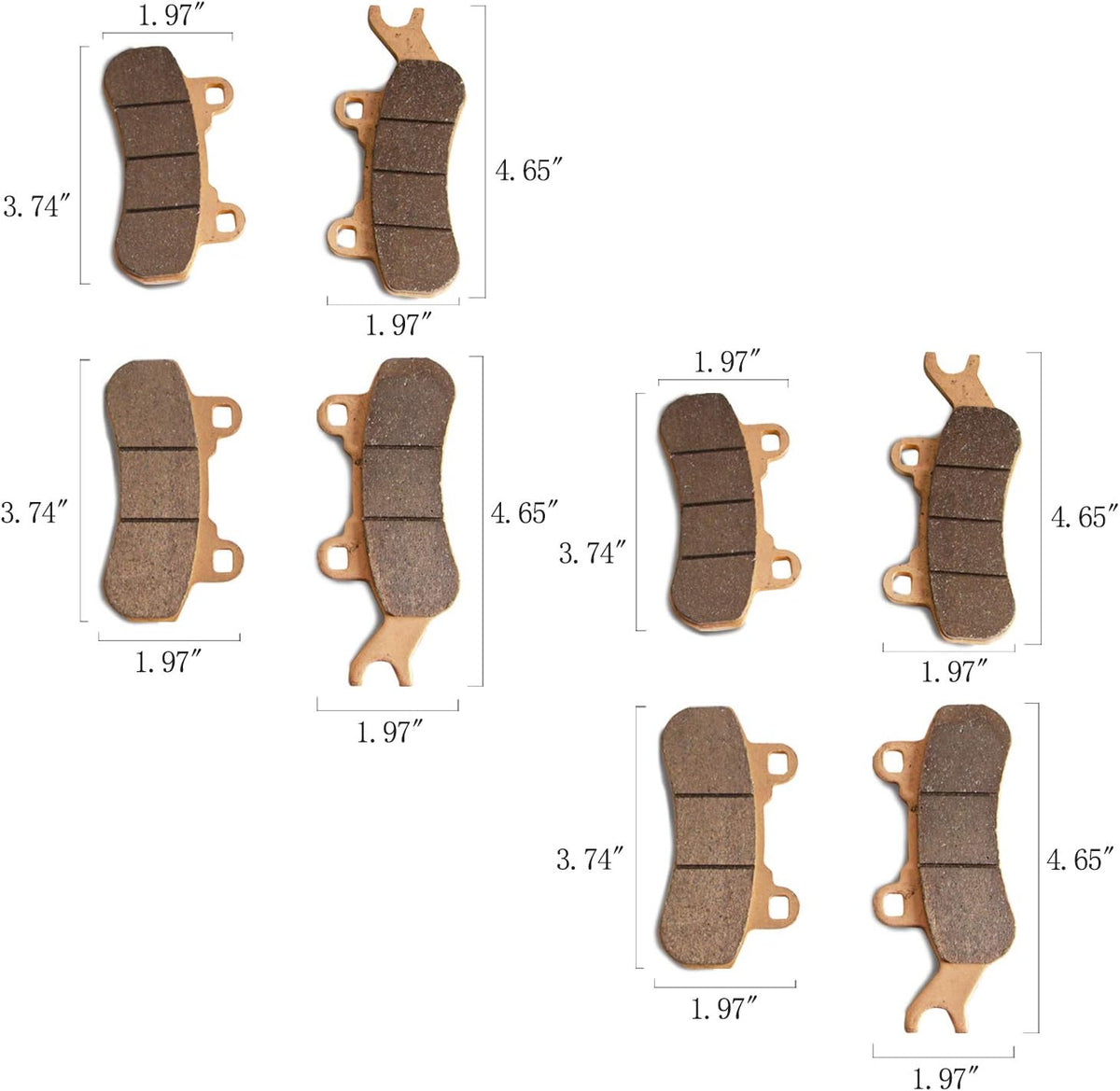 Front and Rear Brake Pads for Can-Am Maverick X3, Sintered Metal, Pack of 2 B68623