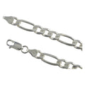 Solid .925 Sterling Silver Figaro Chain Bracelet L309233