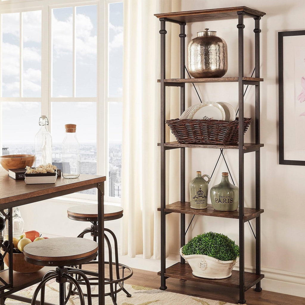 Grey Rustic Bookcase S62413