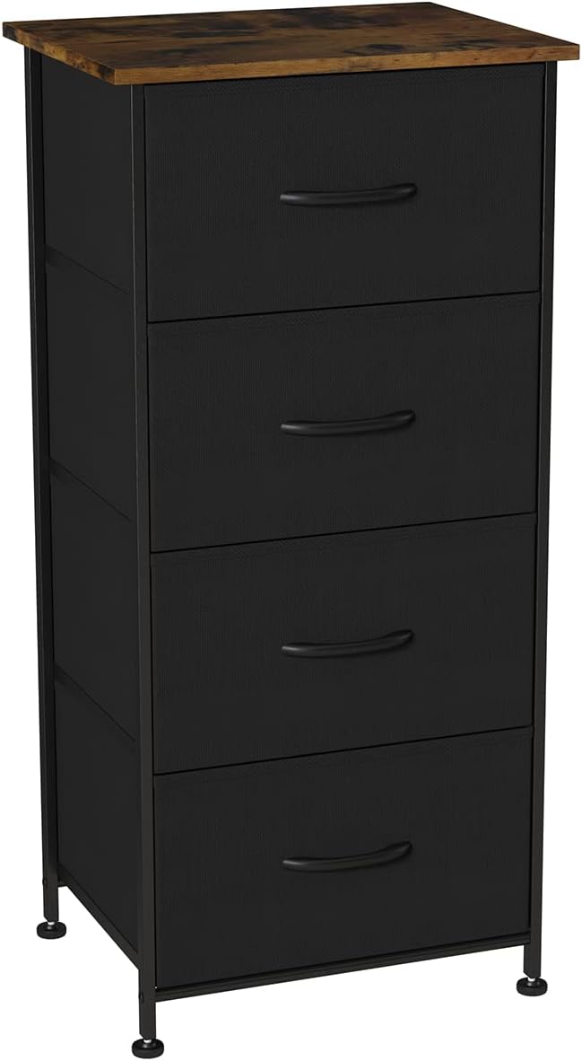 Gray 4 Drawer Fabric Dresser D1513
