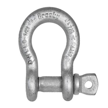 Alloy Screw Pin Anchor Shackle 1 inch 12.5 Ton Working Load Limit Forged Steel Hot-Dip Galvanized H2037
