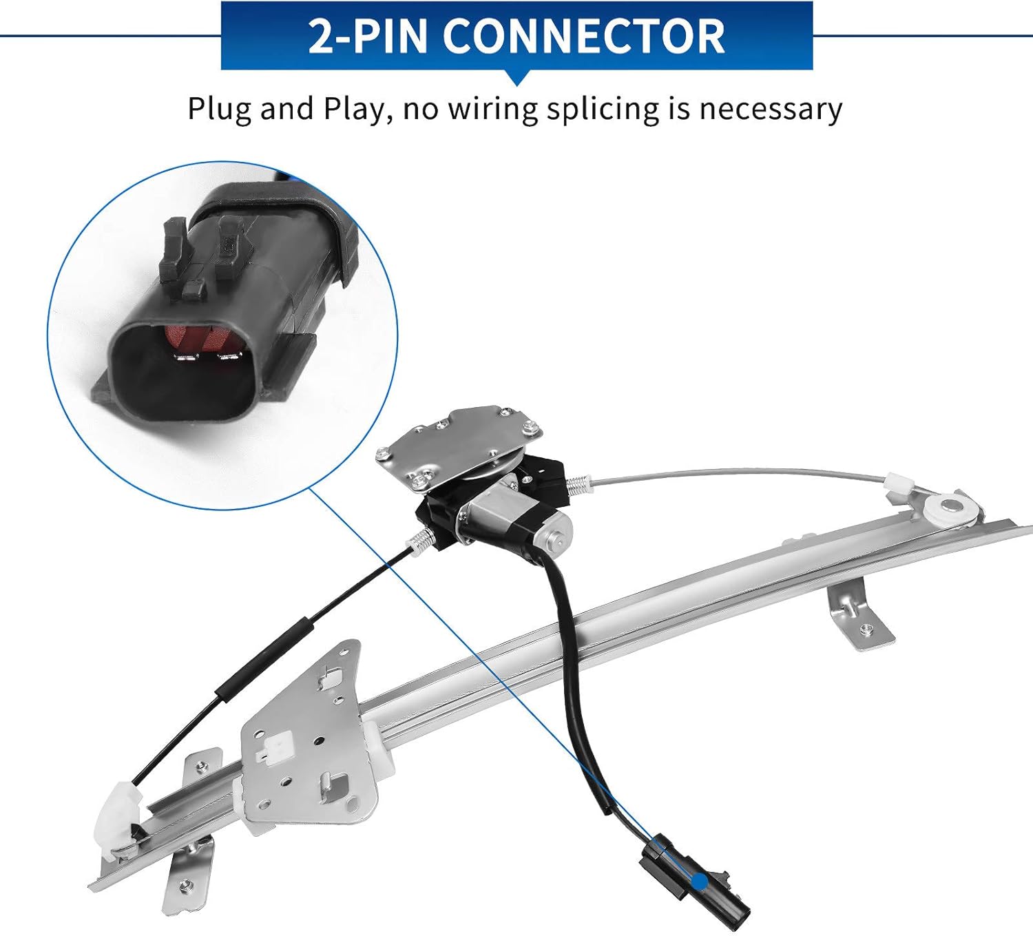 Power Window Regulator with Motor for Rear Driver Side Compatible with 1998-2003 Dodge Durango, 2000-2004 Dodge Dakota Crew Cab Pickup, Pack of 2 O48525