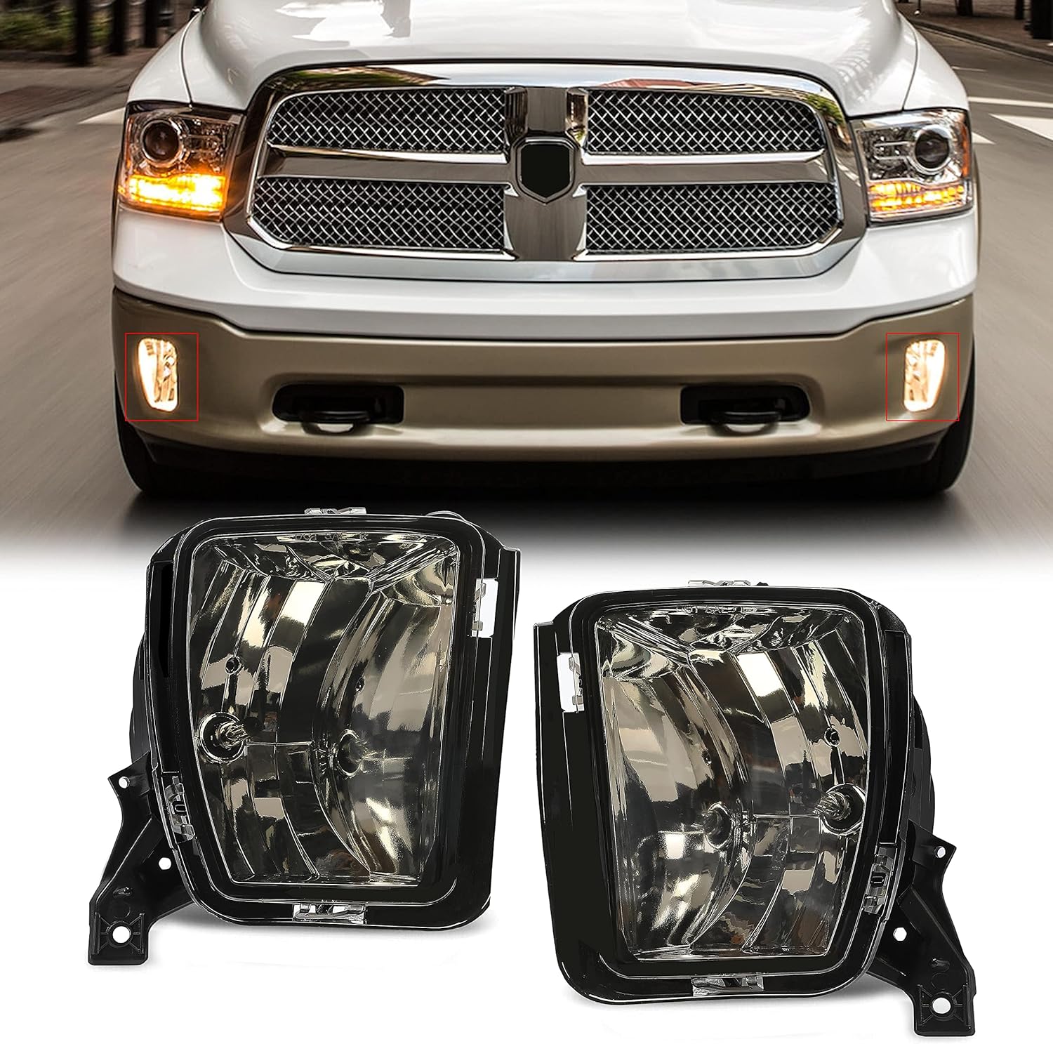 Fog Light Lamps with Bulbs Clear Lens B9563