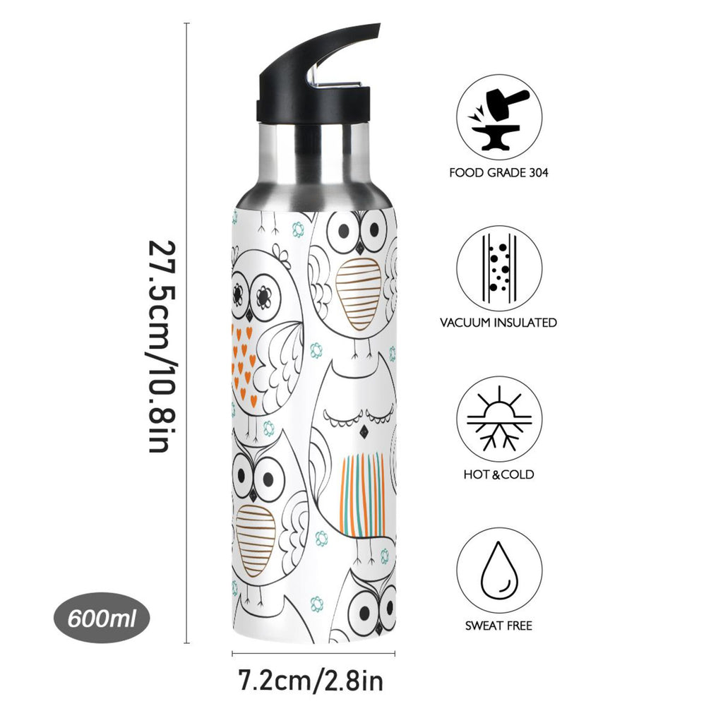 Stainless Steel Insulated Vacuum Flask Water Bottle with Straw Lid E463027