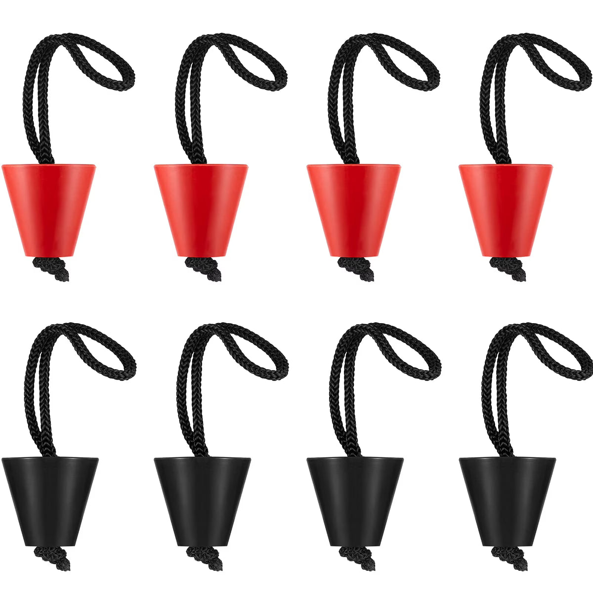8 Pieces Silicone Kayak Scupper Plug Kit with Lanyard S507680