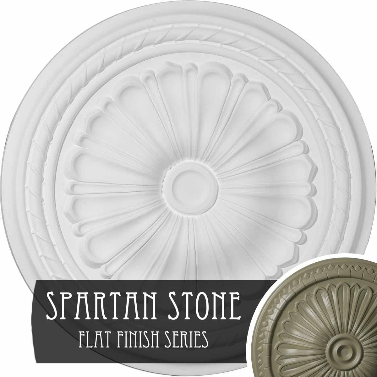 Hand-Painted Spartan Stone Ceiling Medallion H37652