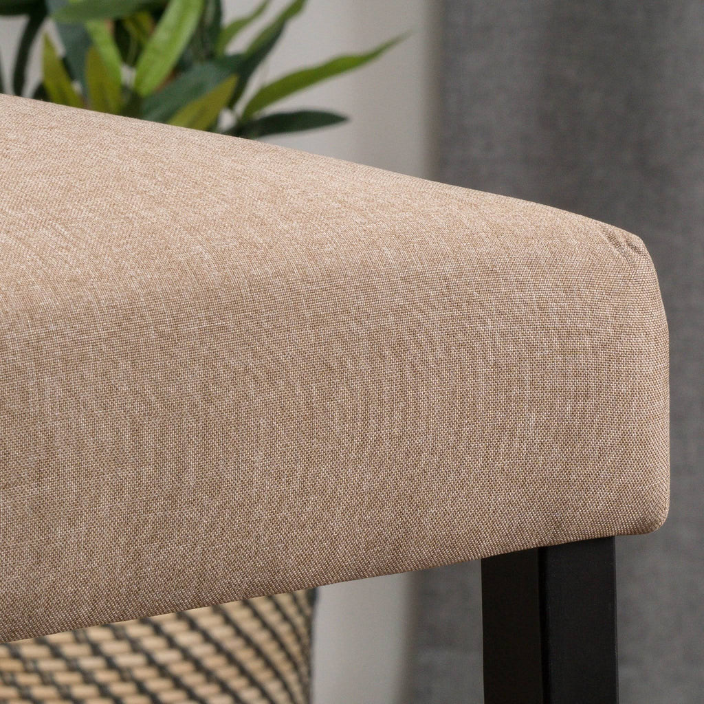Mocha Brown Fabric Counter Stool Set of 2 D9864