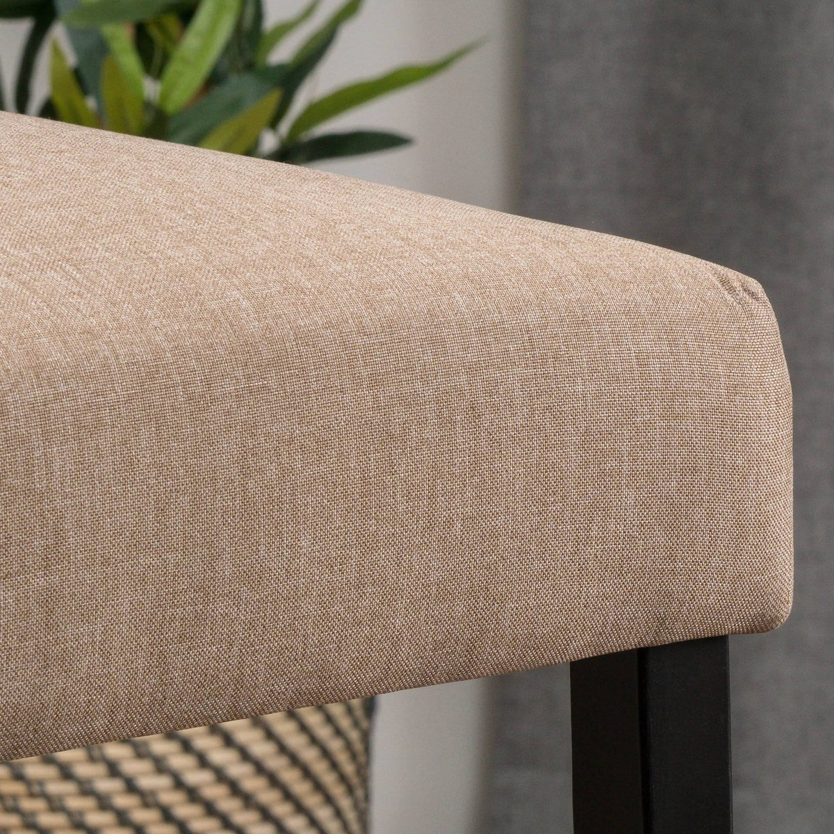 Mocha Brown Fabric Counter Stool Set of 2 D9864