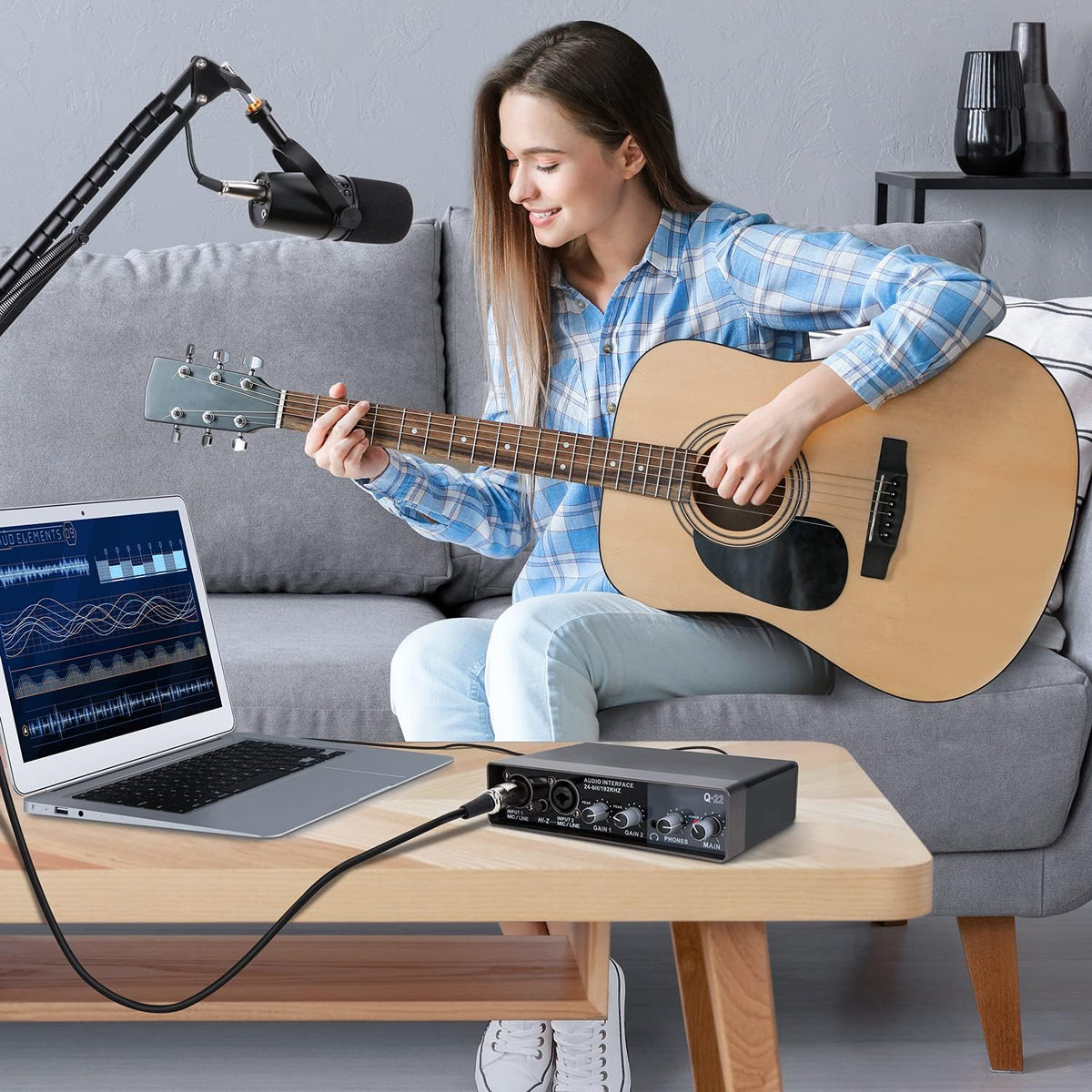 USB Audio Interface 2 Channel with Mic Preamps 48v G936645