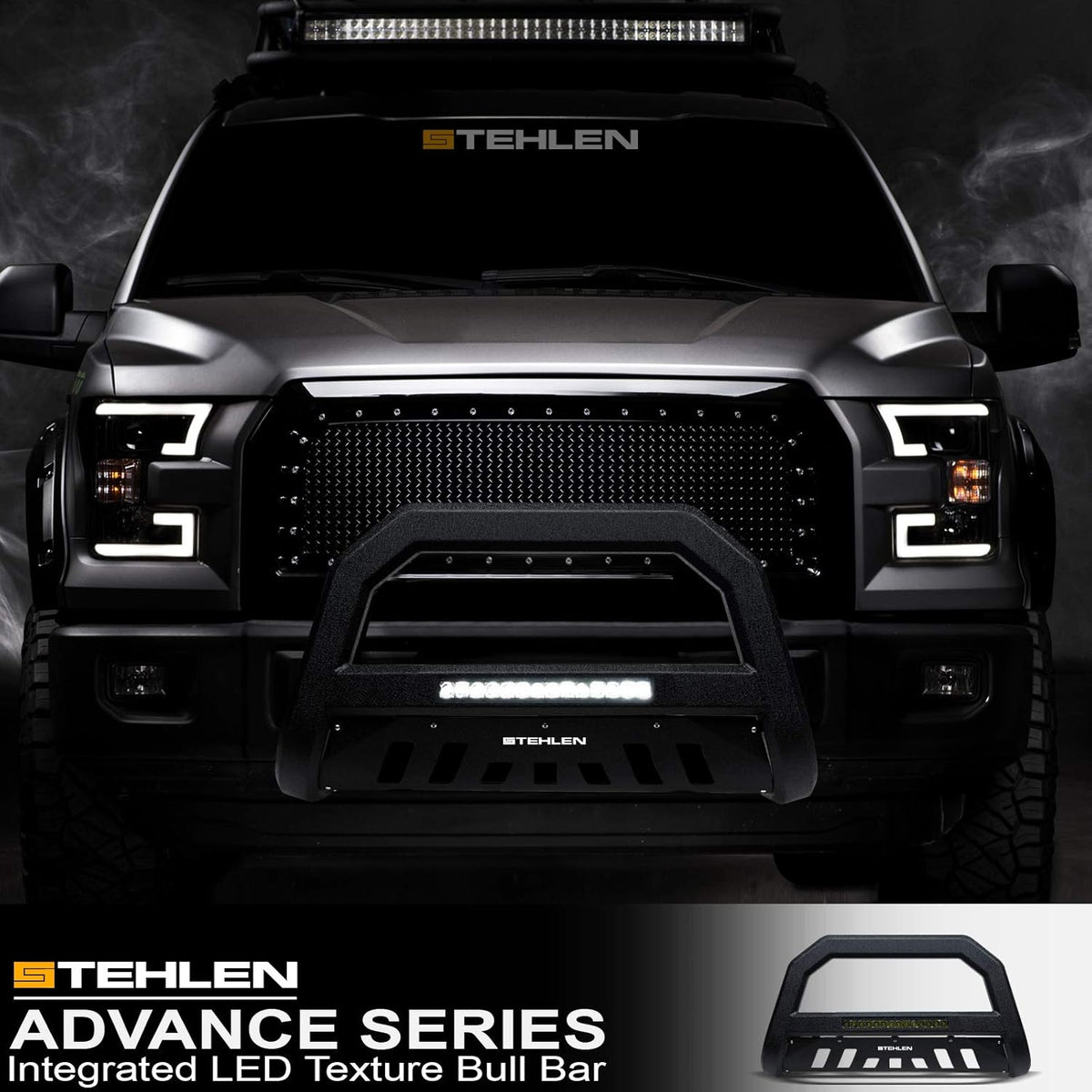 Textured Black Aluminum LED Bull Bar B8761