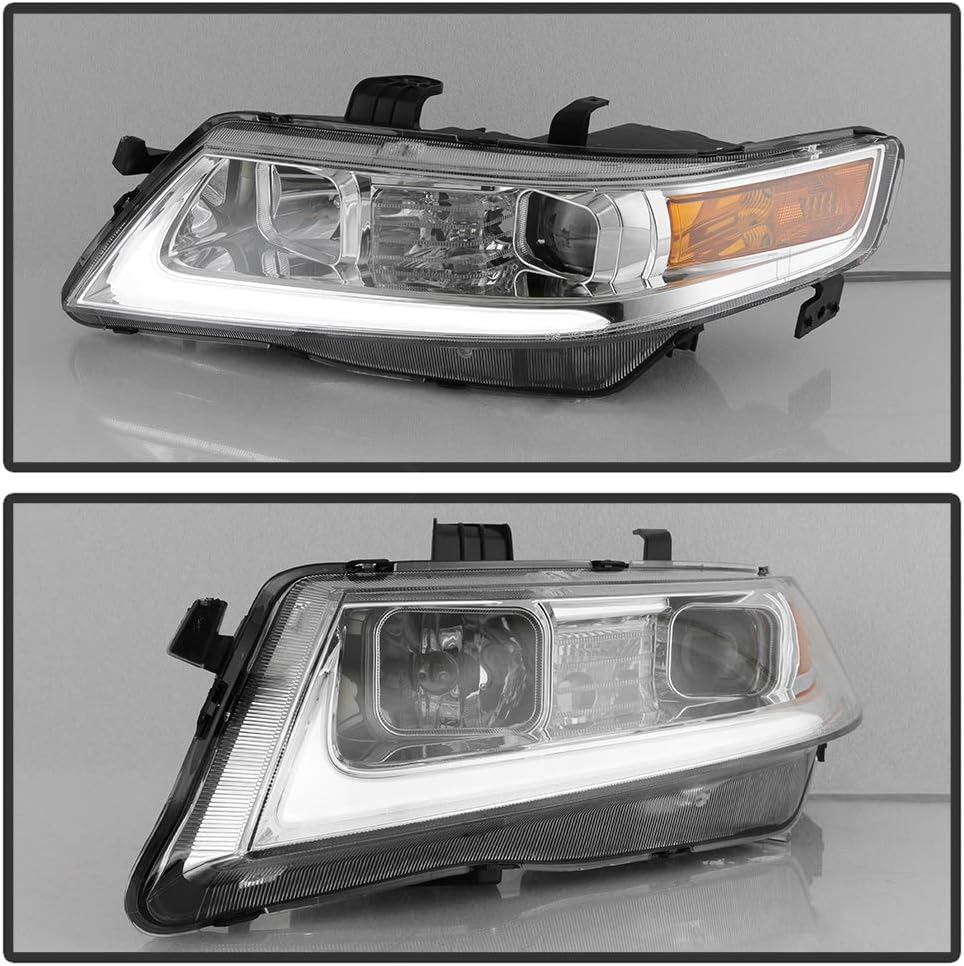 LED Tube Projector Headlights Chrome Housing X64751