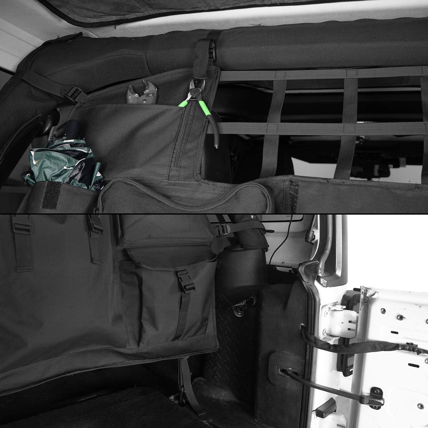 Rear Seat Cover Cargo Net Trunk Organizers Pouch Bags K8654