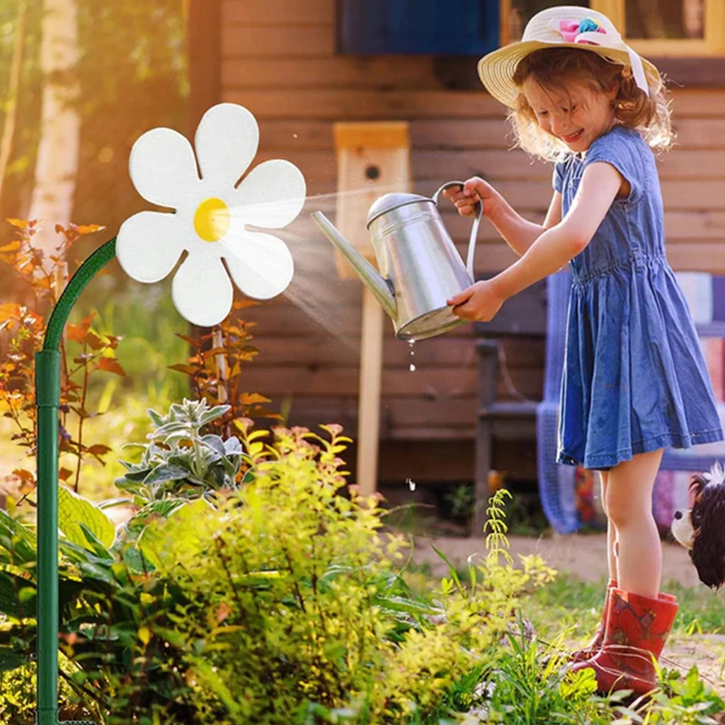 White Flower Shaped Dancing Sprinklers Lawn Watering with 2pcs Adapter A1310
