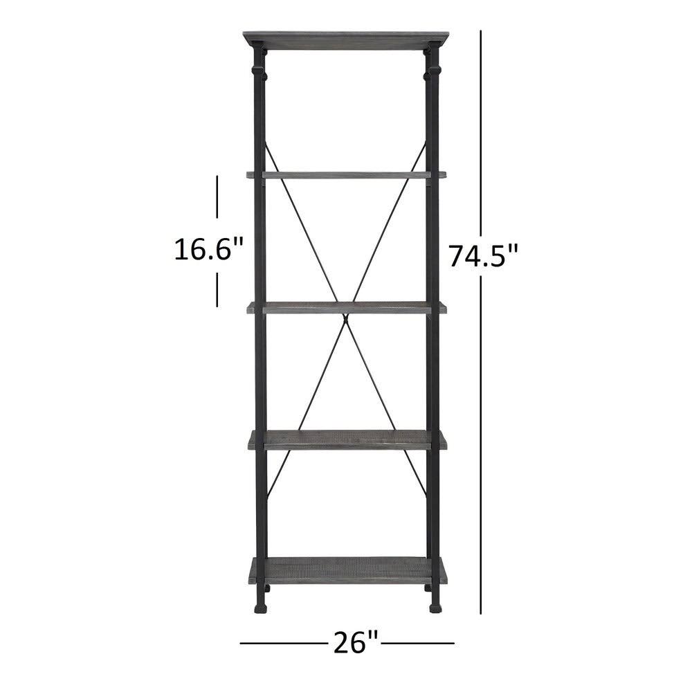 Grey Rustic Bookcase S62413