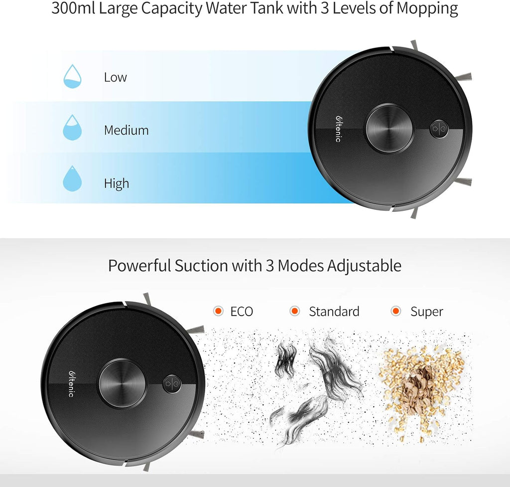 Robot Vacuum Cleaner and Mop, 2500Pa Suction, 150Mins Runtime N7479