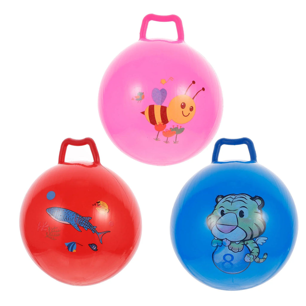 3Pcs Inflatable Hopper Balls with Handle I14367