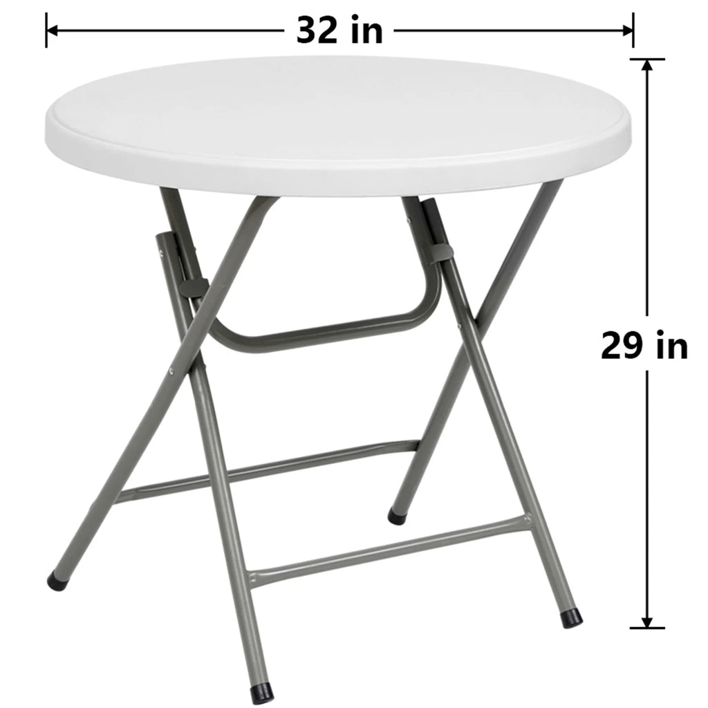 White Round Plastic Folding Table O11307