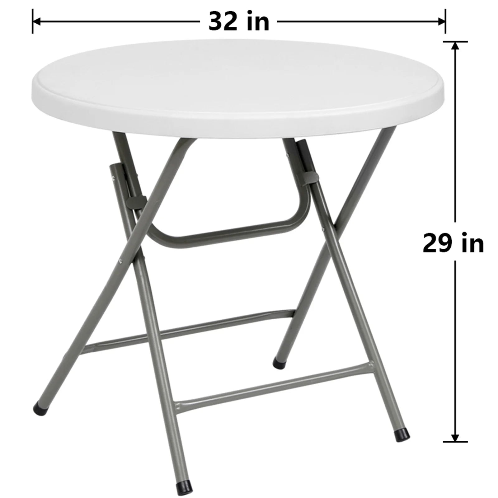 White Round Plastic Folding Table O11307