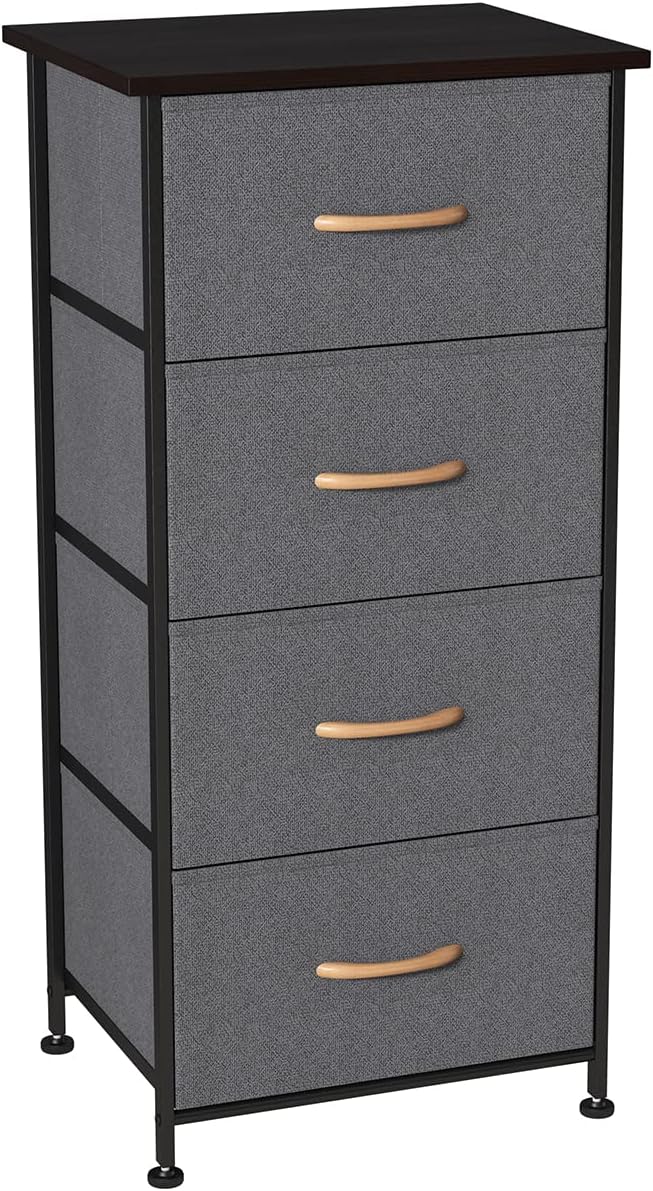 Gray 4 Drawer Fabric Dresser D1513