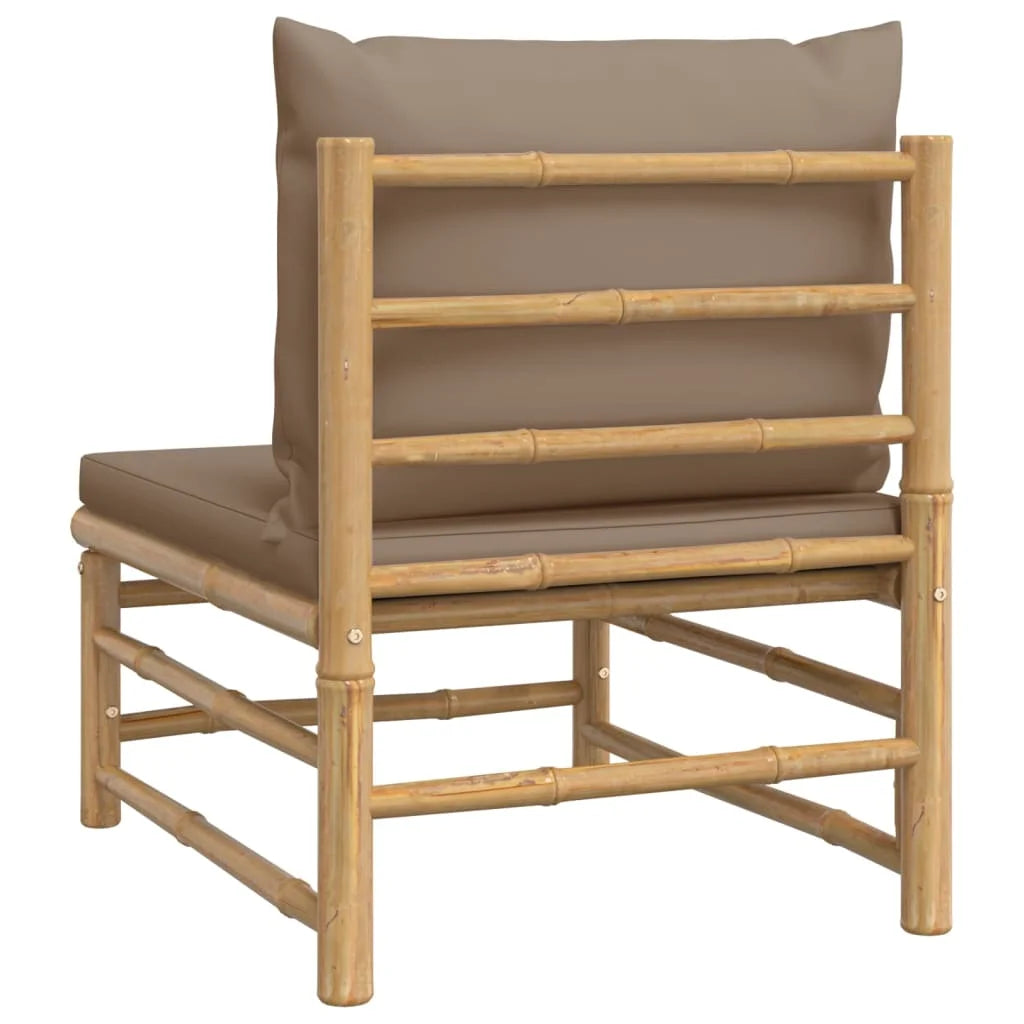 Bamboo Patio Sofa with Taupe Cushions L9465
