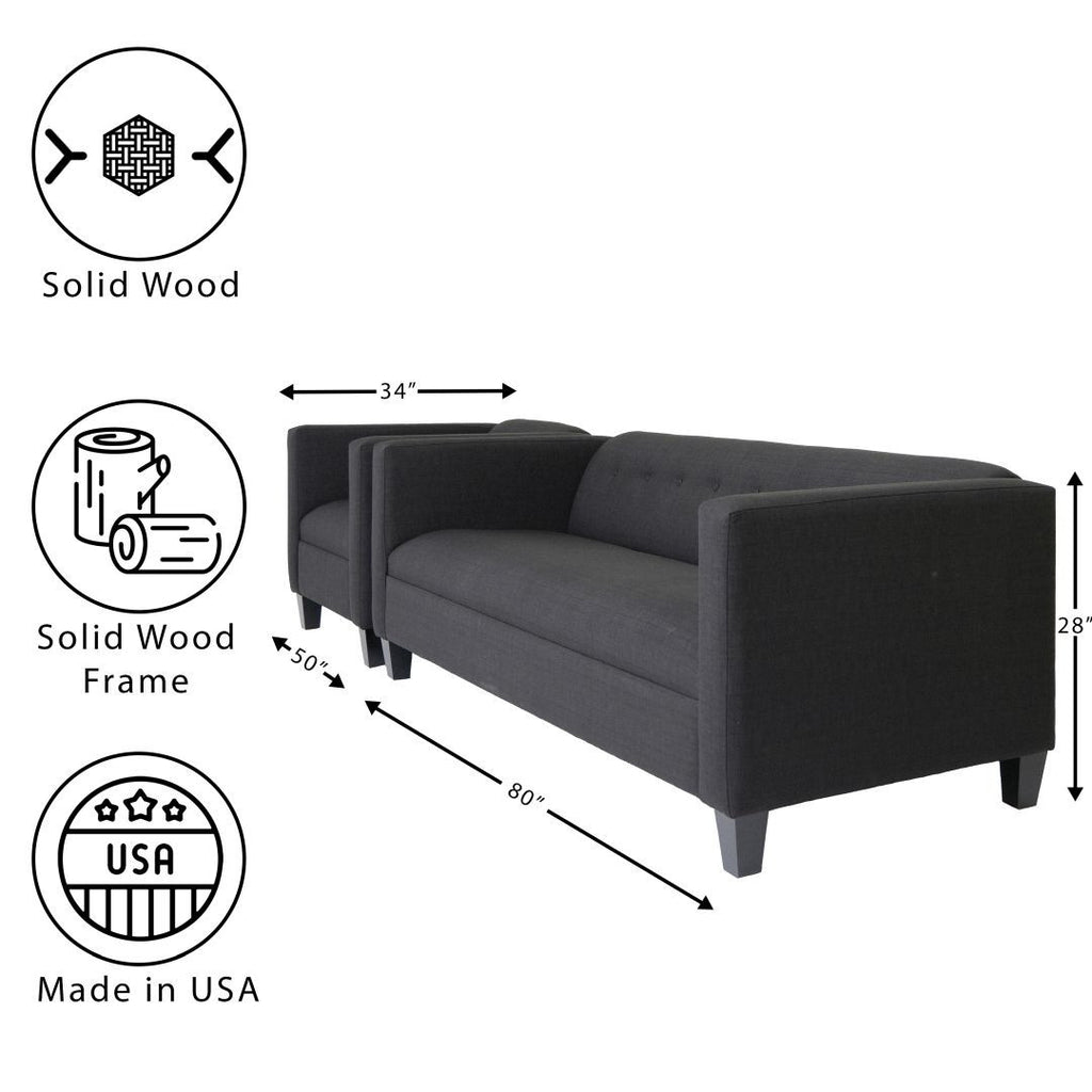 Black Chair and Sofa Set N858