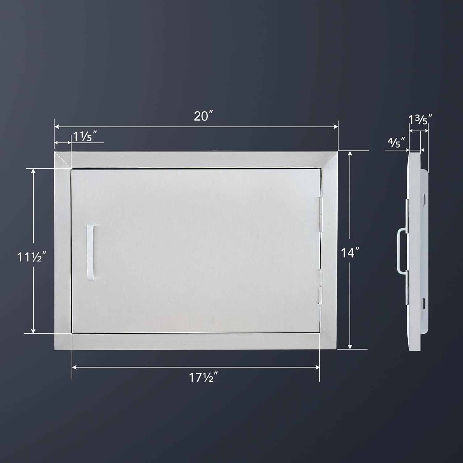 20 W x 14 H 304 Stainless Steel Outdoor Kitchen Access Door K368273