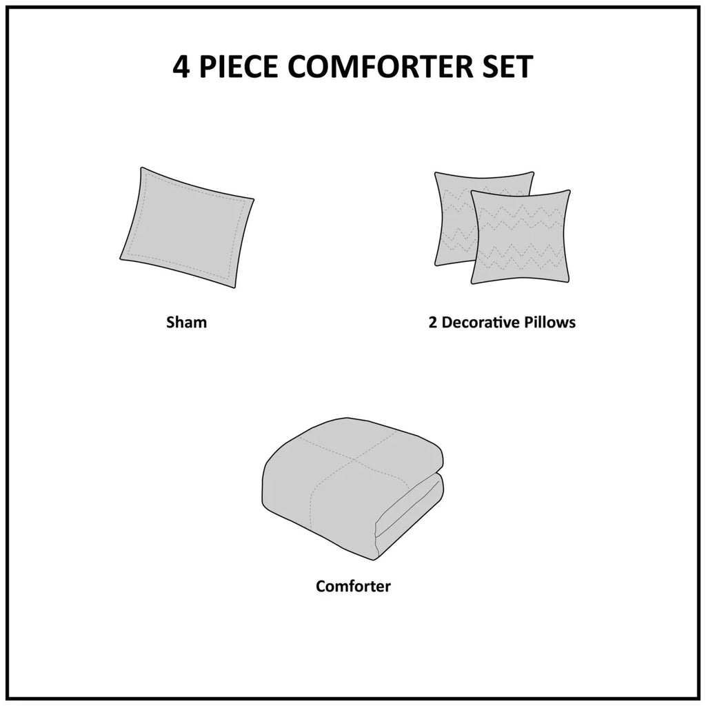 Pink 4 Piece Comforter Set S7878