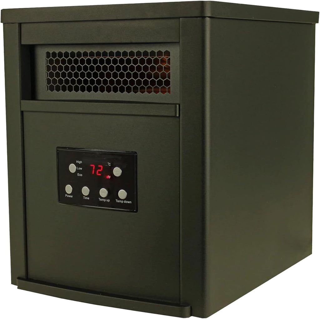 1500W Portable Electric Infrared Quartz Space Heater with Remote Control, Black (2 Pack) A960