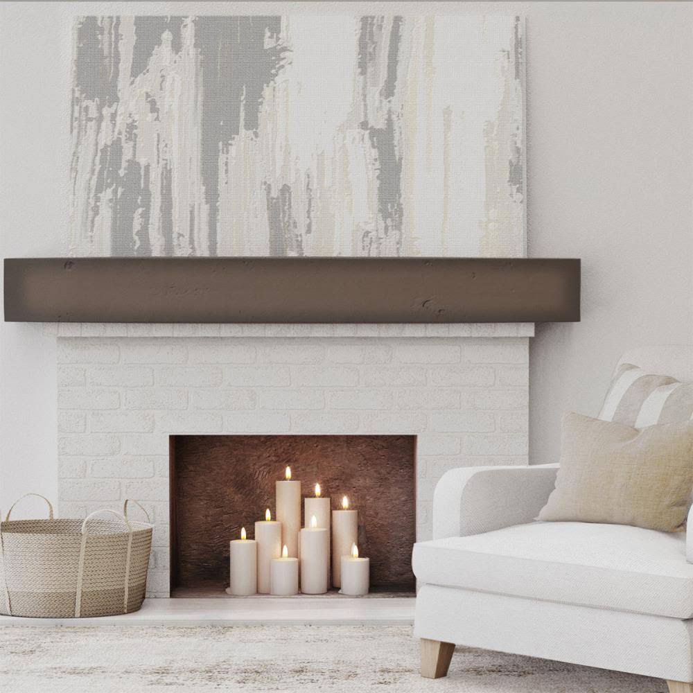 Natural Mahogany Faux Wood Fireplace Mantel Y522875