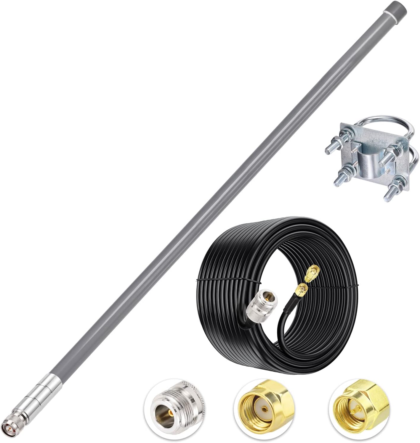 31.5inch 5.8 dBi Antenna 915MHz Lora Antennas Low Loss Cable 3.3ft Pack of 2 W572