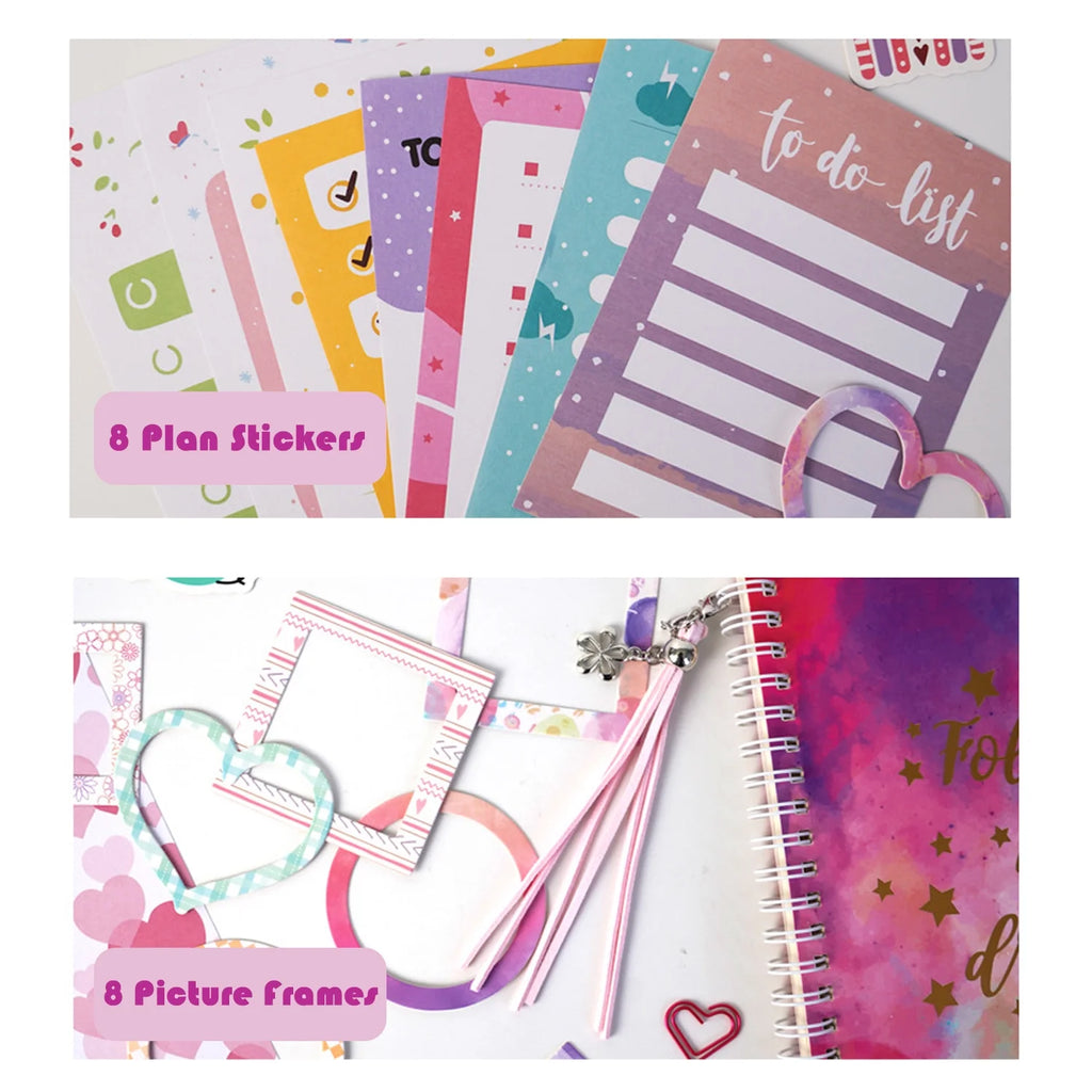 DIY Journal Kit for Girls, Journaling Arts Craft Kit, Scrapbook & Diary Supplies Set Q170275