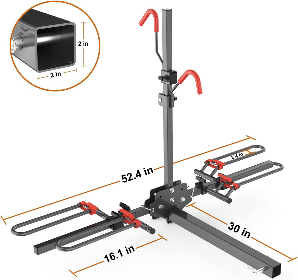 Hitch Mounted Foldable 2-Bike Rack Platform Style Carrier H10730