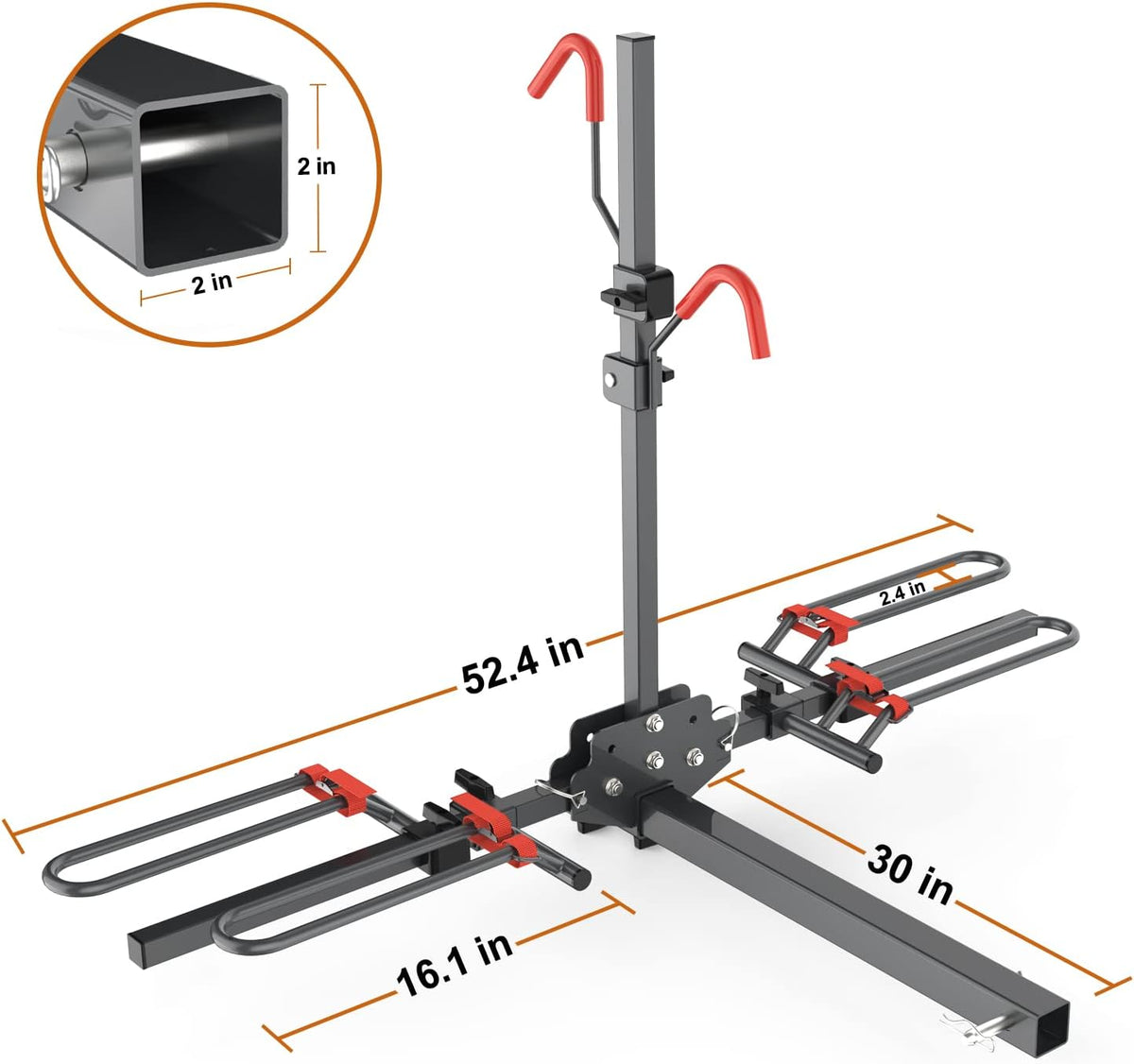 Hitch Mounted Foldable 2-Bike Rack Platform Style Carrier H10730