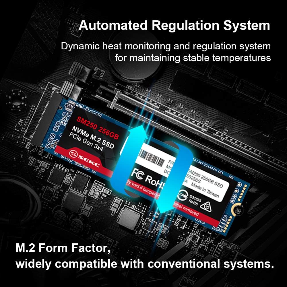 256GB NVMe M.2 2280 PCIe Gen 3x4 Internal SSD Pack of 2 M93520