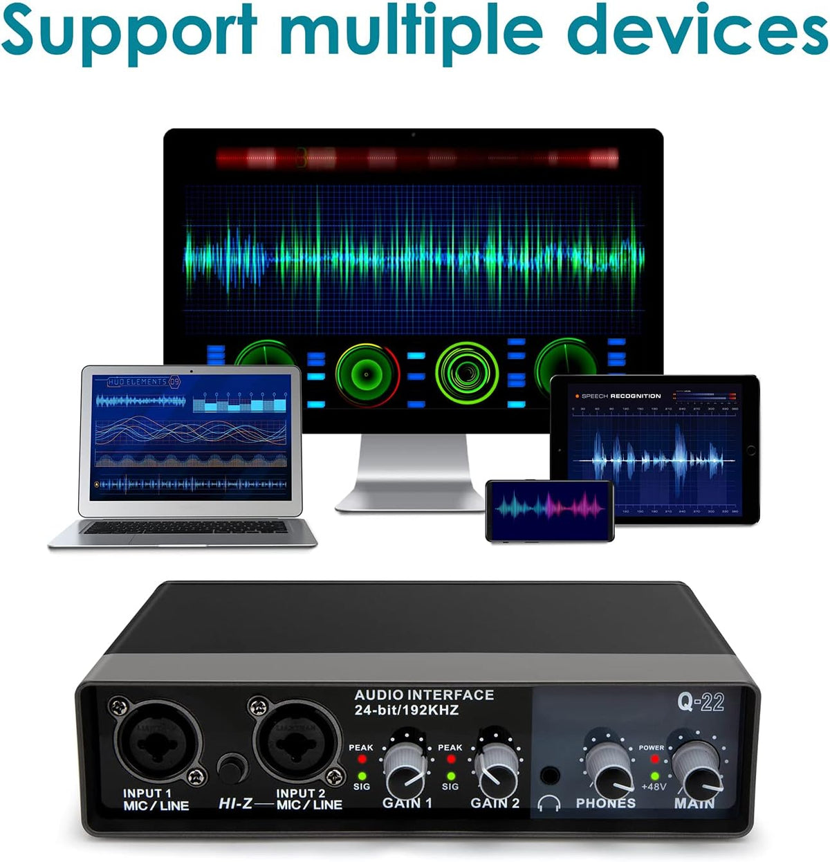 USB Audio Interface 2 Channel with Mic Preamps 48v G936645