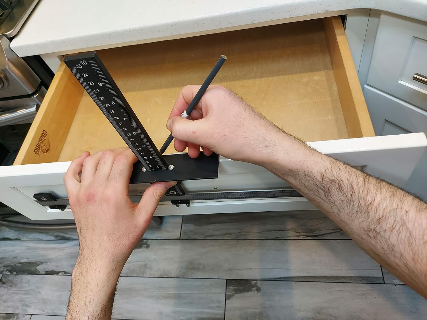 Aluminum+ABC Extended 20 INCH Ruler Cabinet Hardware Jig Template Tool M994741