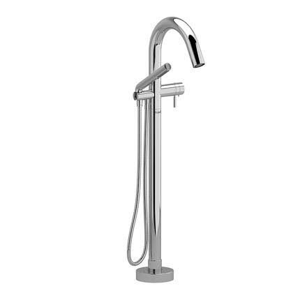 Brushed Floor Mount Tub Filler with Hand Shower M14095