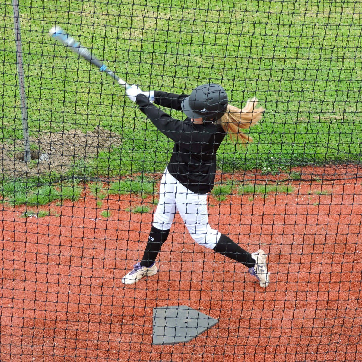Black Twisted Knotted Polyethylene Batting Cage Nets B388043