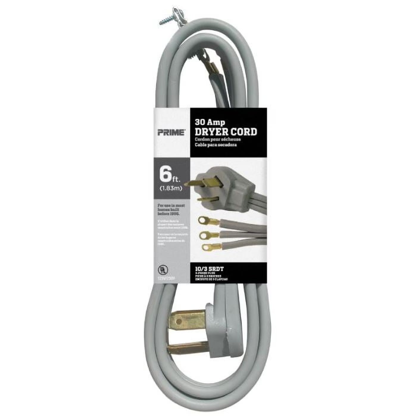 10/3 30 Amp 3-Wire Dryer Cord, 10 Pack K46002