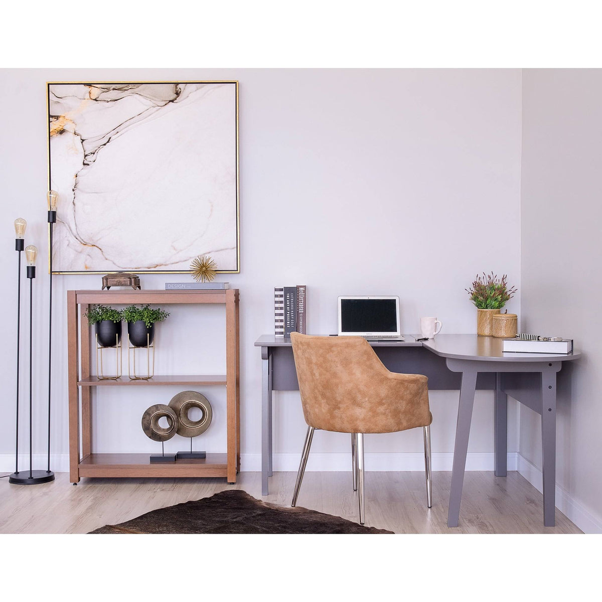 Grey L Shaped Corner Desk O8094
