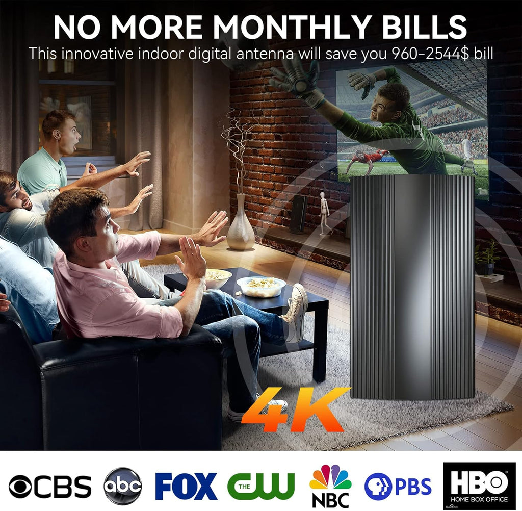 HD TV Antenna with Amplifier Signal Booster, 33ft Coaxial Cable H3415