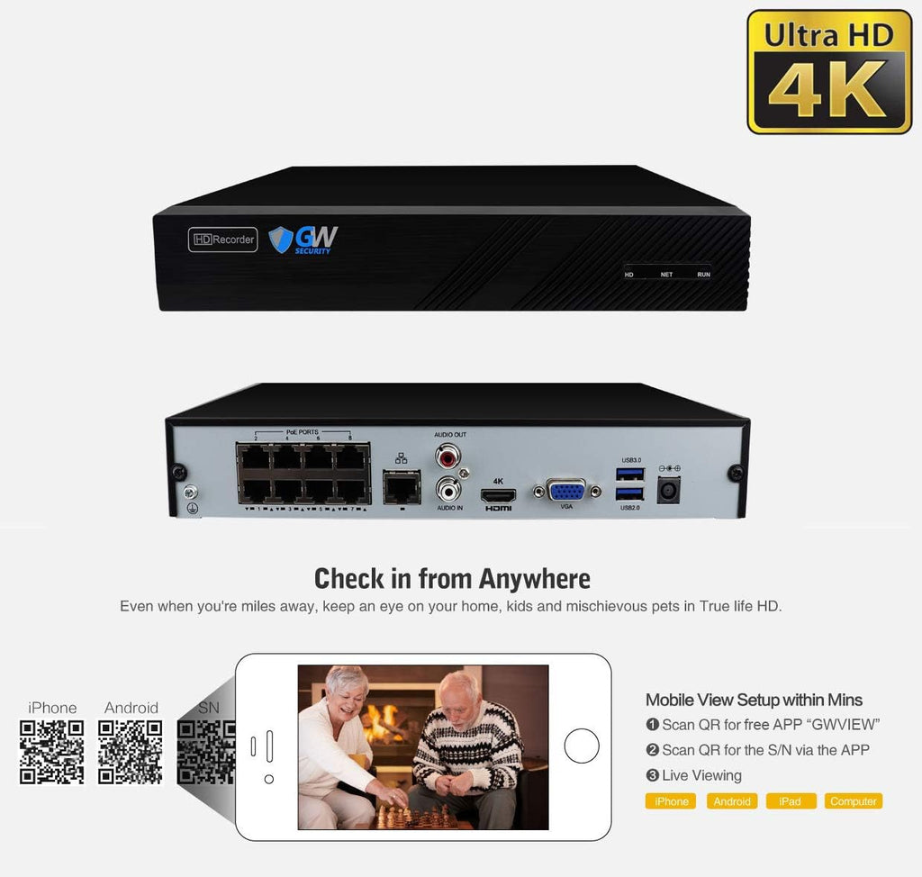 8 Channel 4K NVR 5MP POE Security Camera System with 2TB Hard Drive D81752