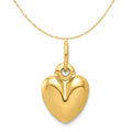 14K Yellow Gold Polished Puffed Heart Pendant Charm with 10K Yellow Gold Rope Chain Necklace 20'' V217289