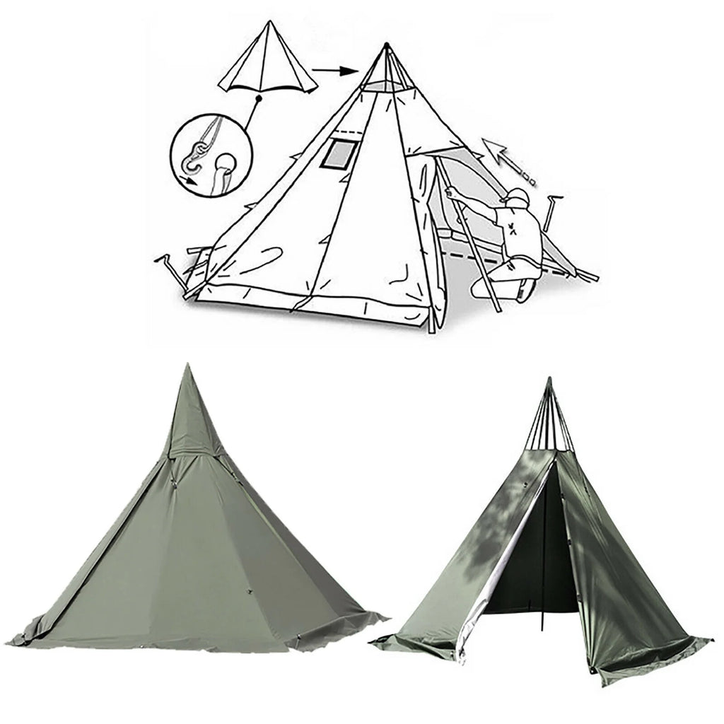 Pyramid Tent 4-Season Portable 2 People 7.2ft Height Z474031