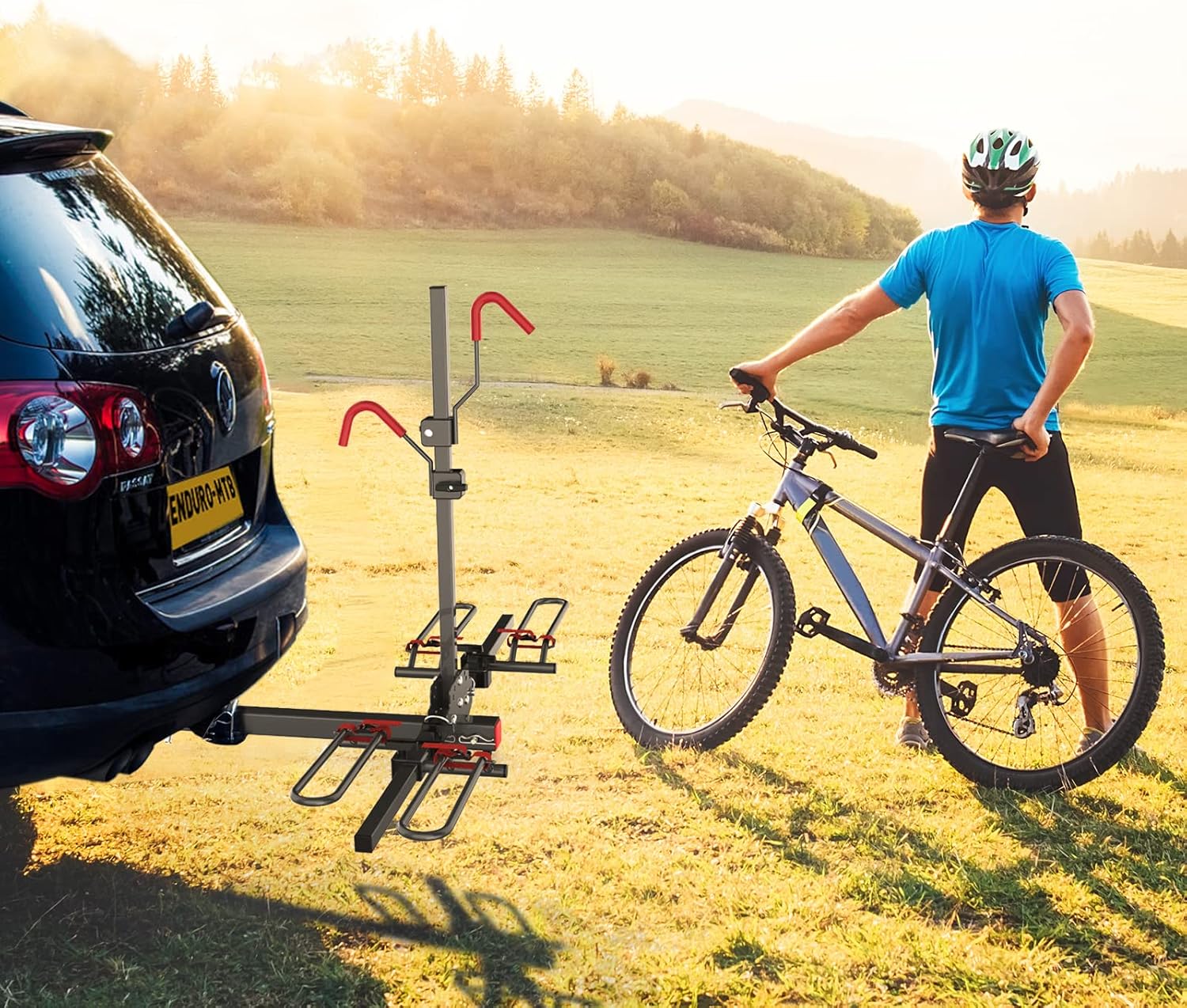 Hitch Mounted Foldable 2-Bike Rack Platform Style Carrier H10730